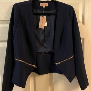 Philosophy blazer with zipper design